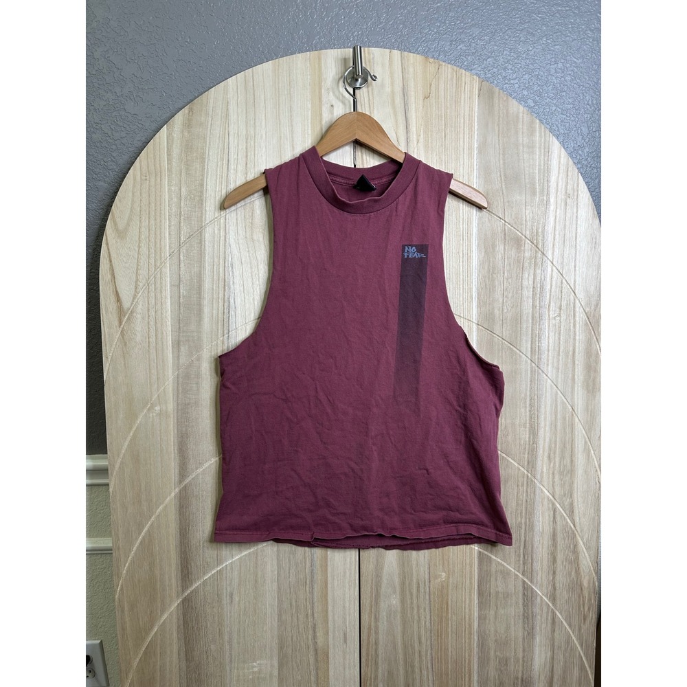 No Fear Mens Large Burgundy Muscle Tank Top Graphic Print Sleeveless‎